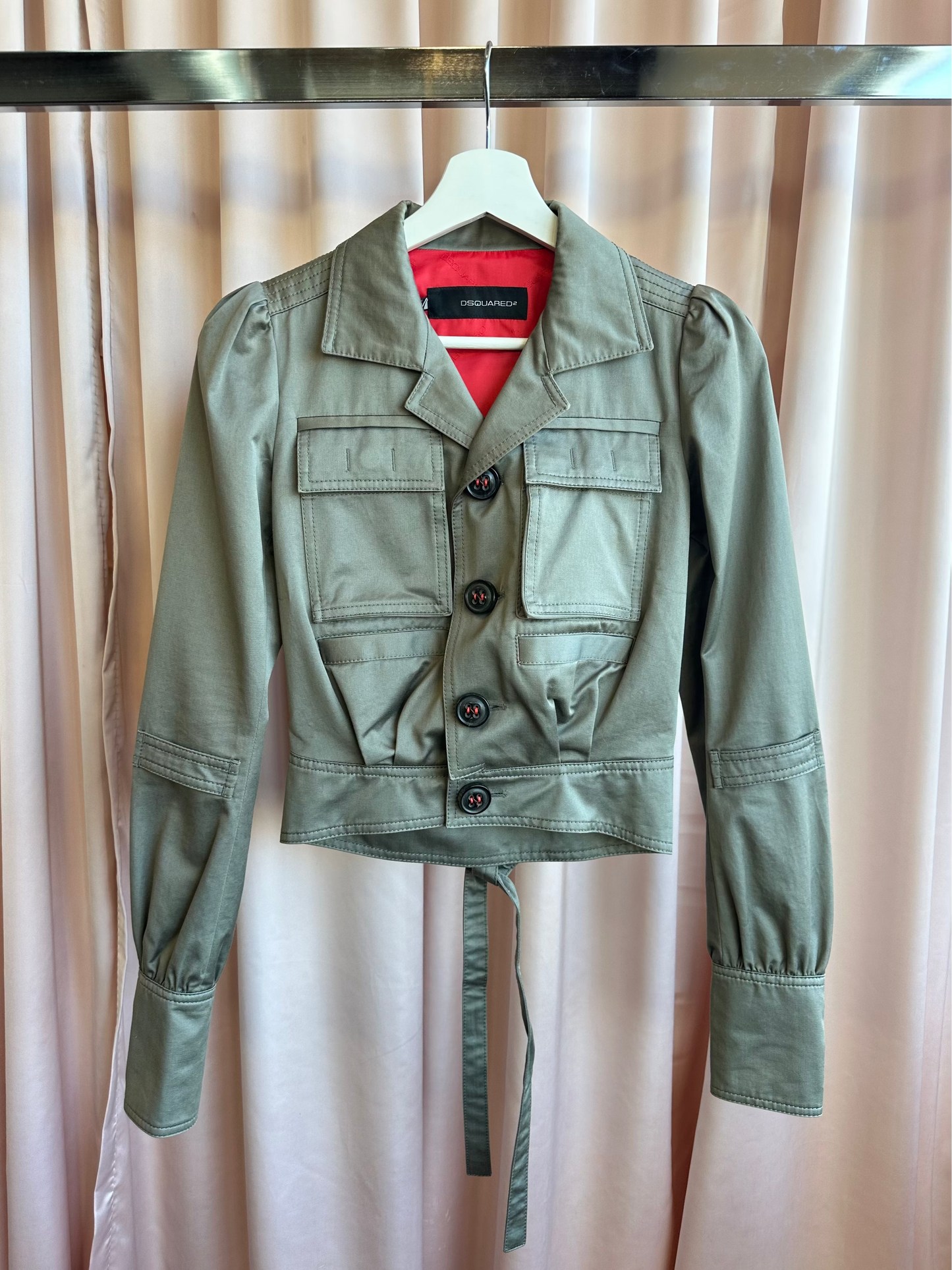 Dsquared2 Olive Cropped Cargo Jacket
