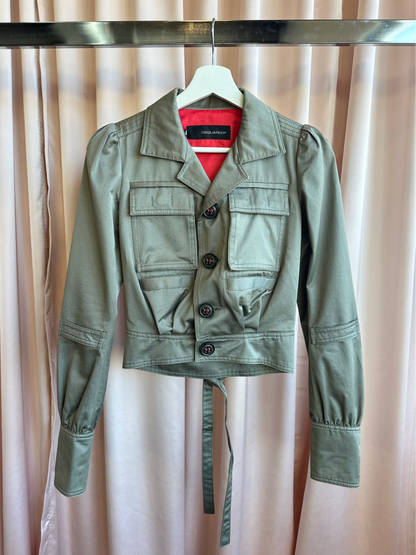Dsquared2 Olive Cropped Cargo Jacket