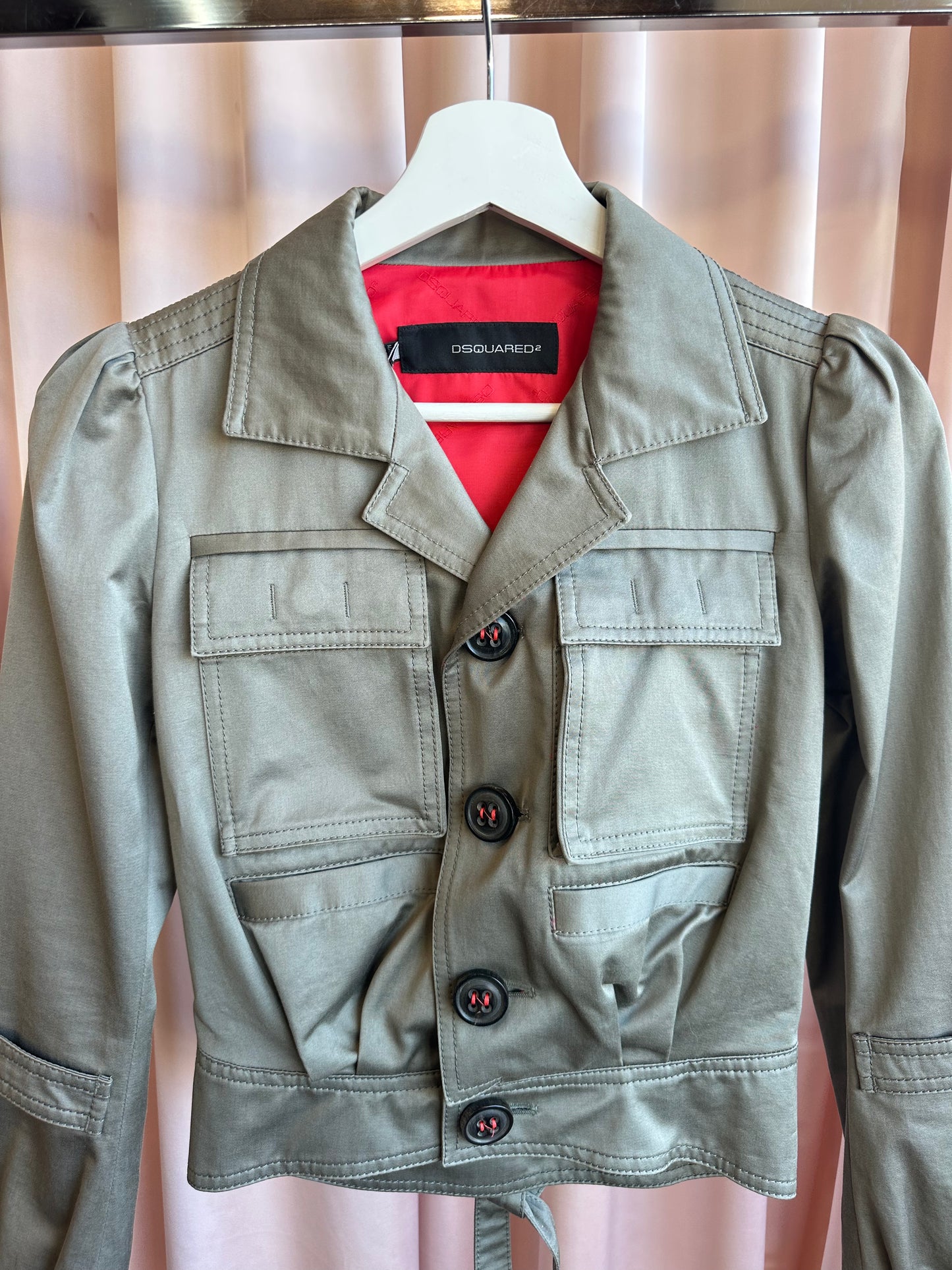 Dsquared2 Olive Cropped Cargo Jacket