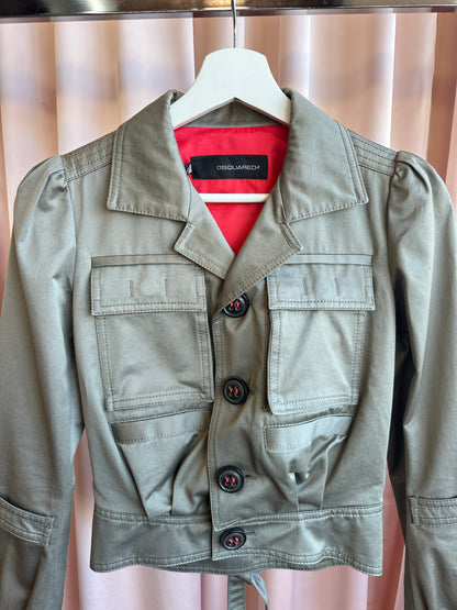 Dsquared2 Olive Cropped Cargo Jacket