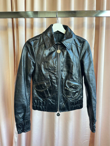 Patrizia Pepe Black Leather Jacket