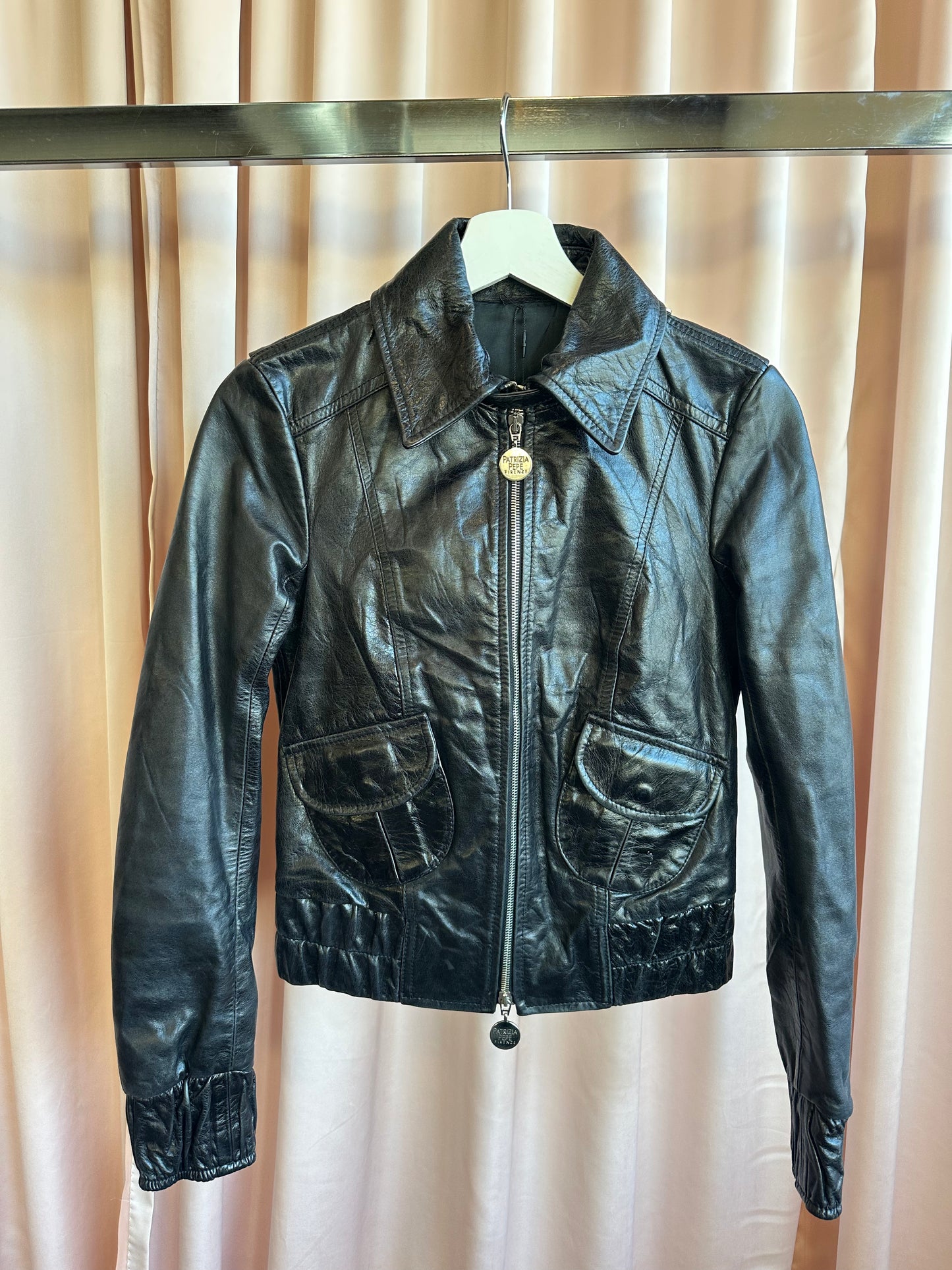 Patrizia Pepe Black Leather Jacket