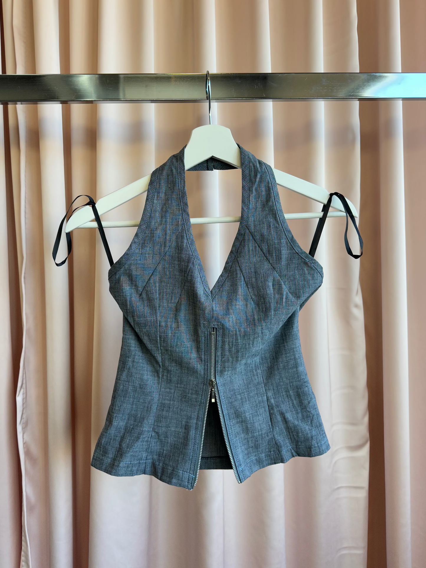 1990's Zip Up Halter Top