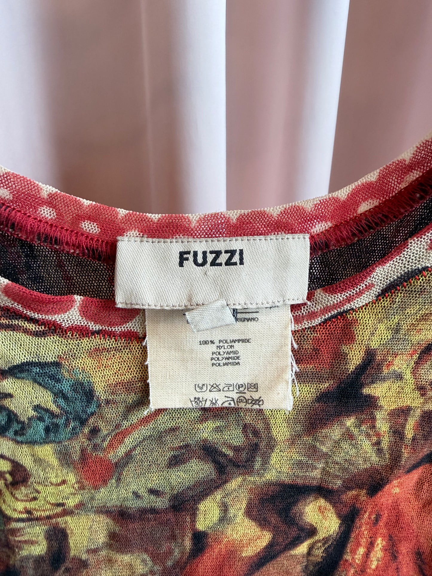 Jean Paul Gaultier Fuzzi Mesh Print Tank Top.