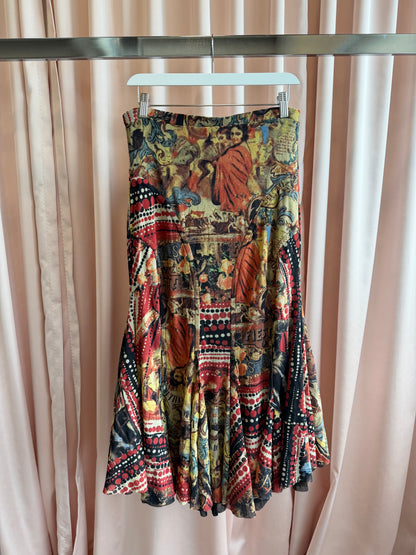 Jean Paul Gaultier Fuzzi Mesh Printed Skirt