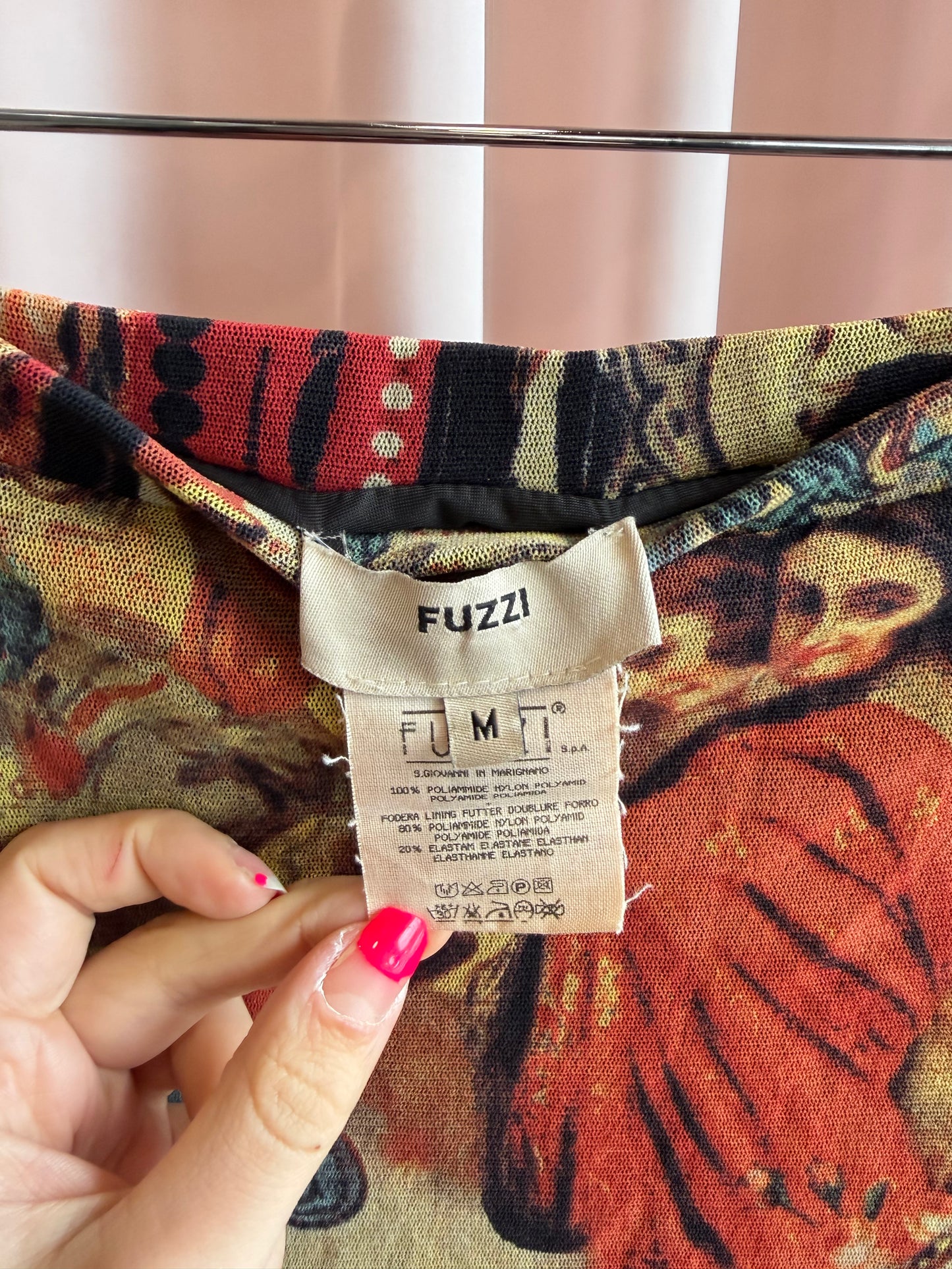 Jean Paul Gaultier Fuzzi Mesh Printed Skirt