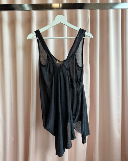 French Brand Black Drape Tank