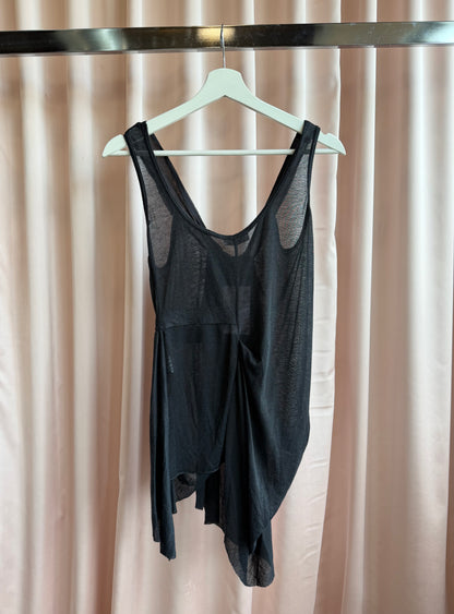 French Brand Black Drape Tank
