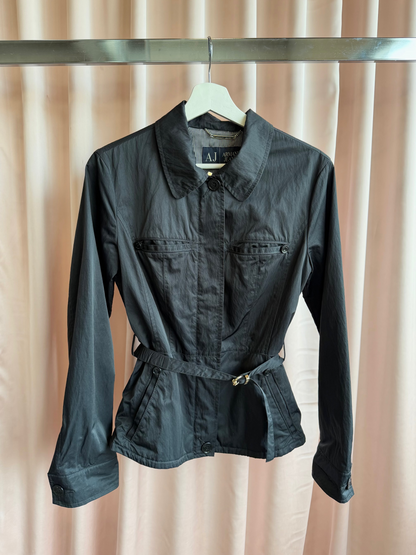 Armani Jeans Black Belted Jacket