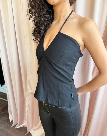 1990's Black Halter Top