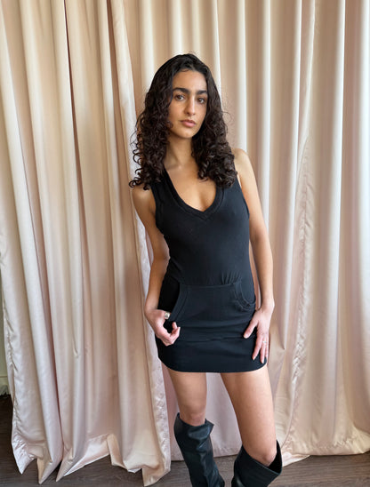 1990's Hooded Sleeveless Mini Dress