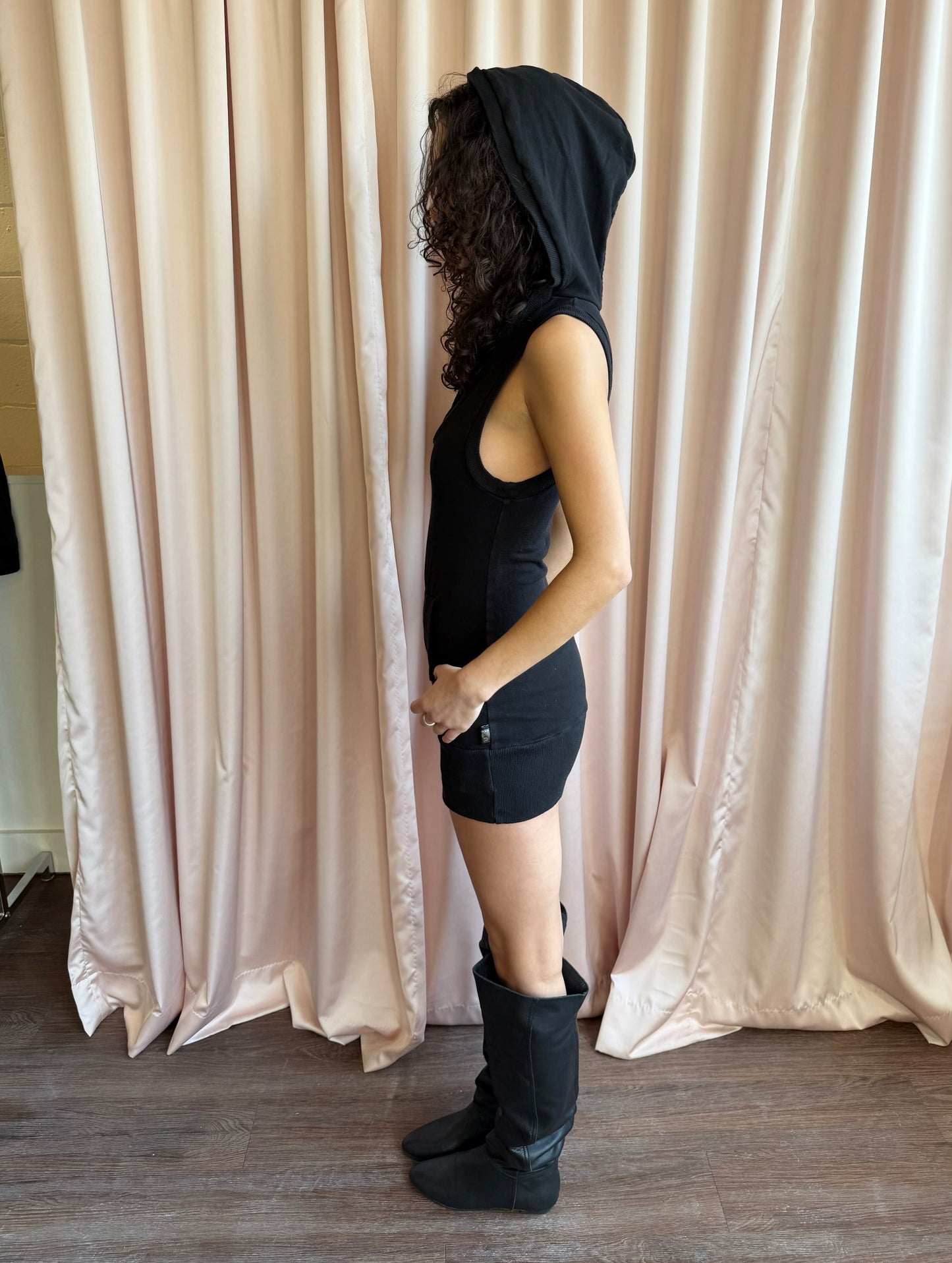 1990's Hooded Sleeveless Mini Dress