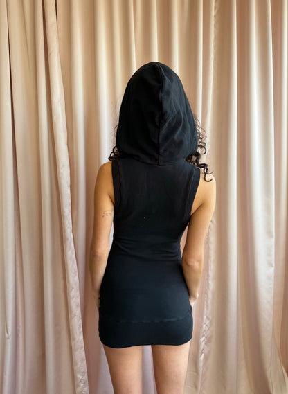 1990's Hooded Sleeveless Mini Dress
