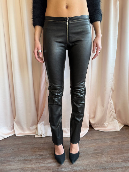 Plein Sud Black Leather Pants