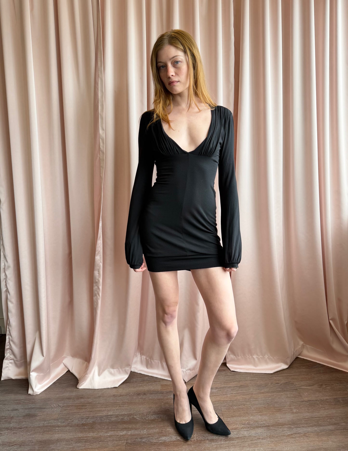 Patrizia Pepe Black V Neck Dress