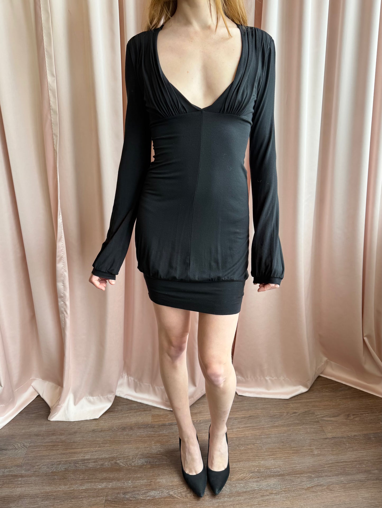 Patrizia Pepe Black V Neck Dress