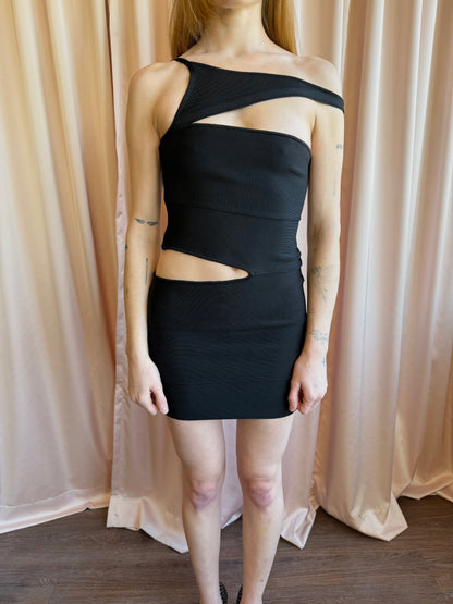 Herve Leger Black Cut Out Dress