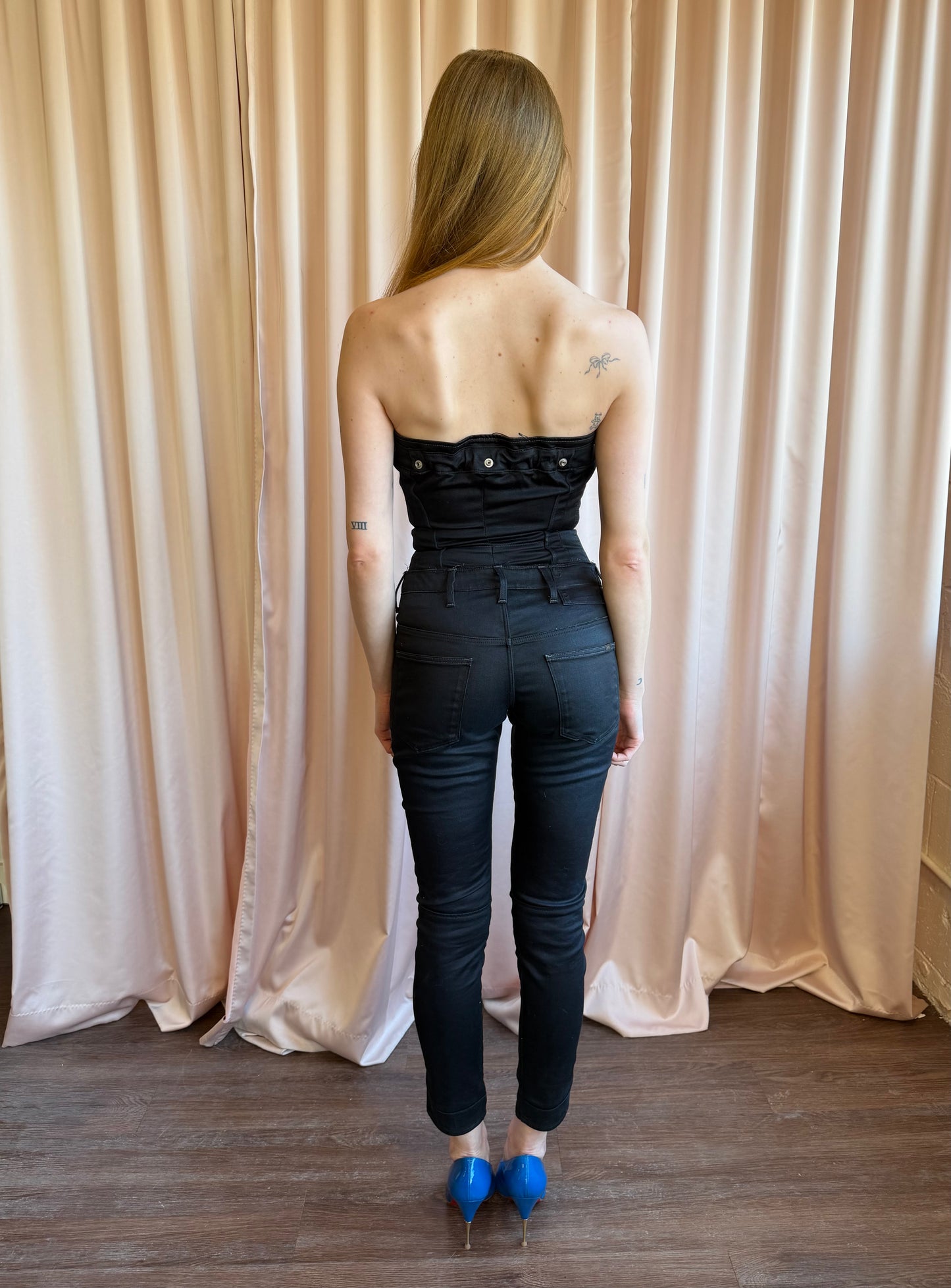 G-Star Strapless Denim Jumpsuit