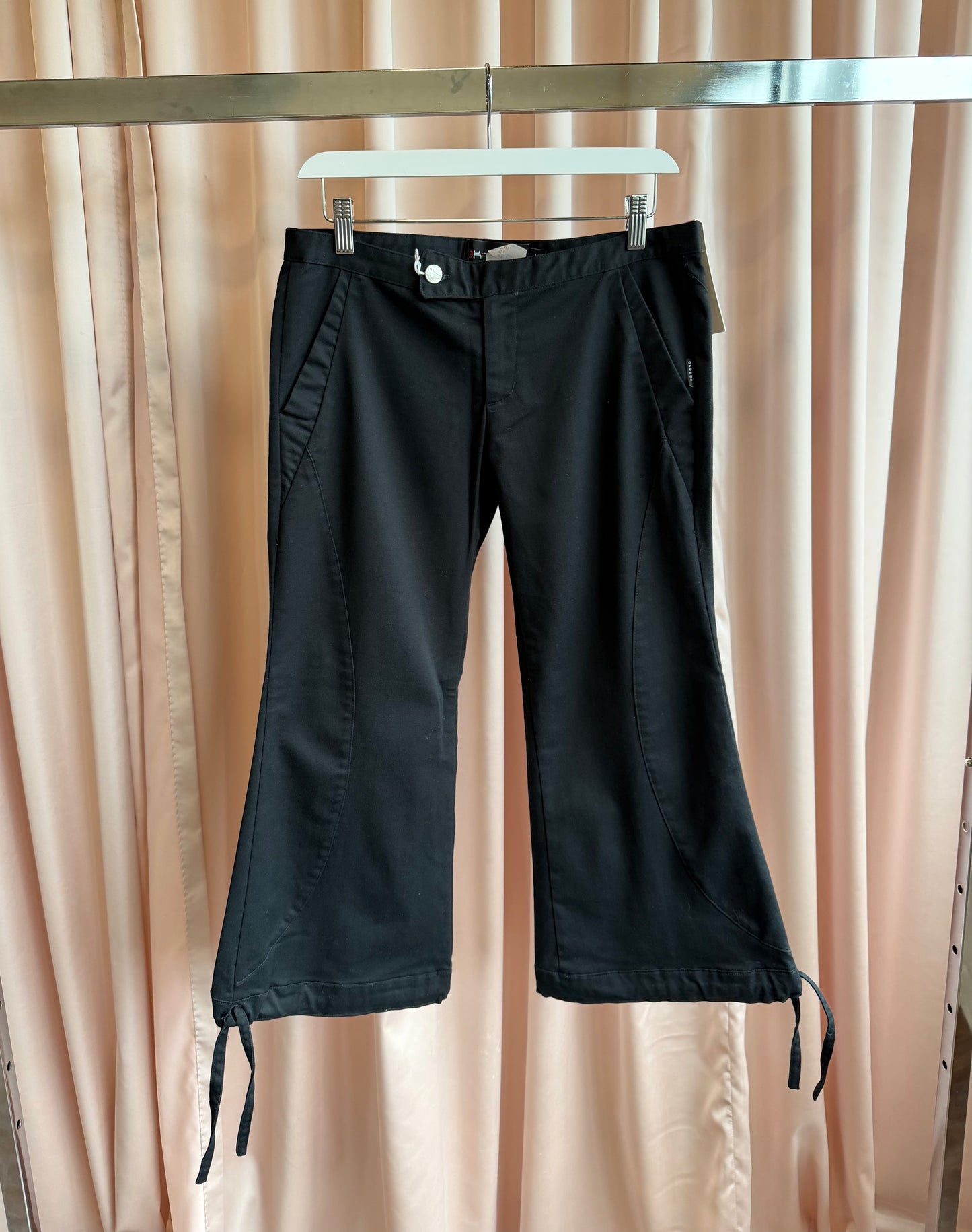 2000's Black Low Rise Wide Capri's