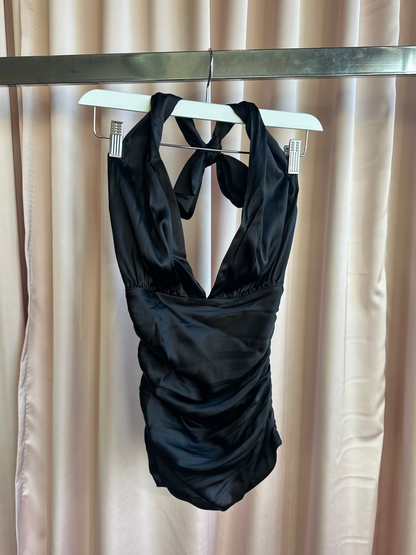 Dolce & Gabbana Black Silk Halter Top