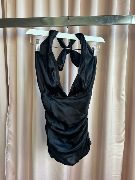 Dolce & Gabbana Black Silk Halter Top