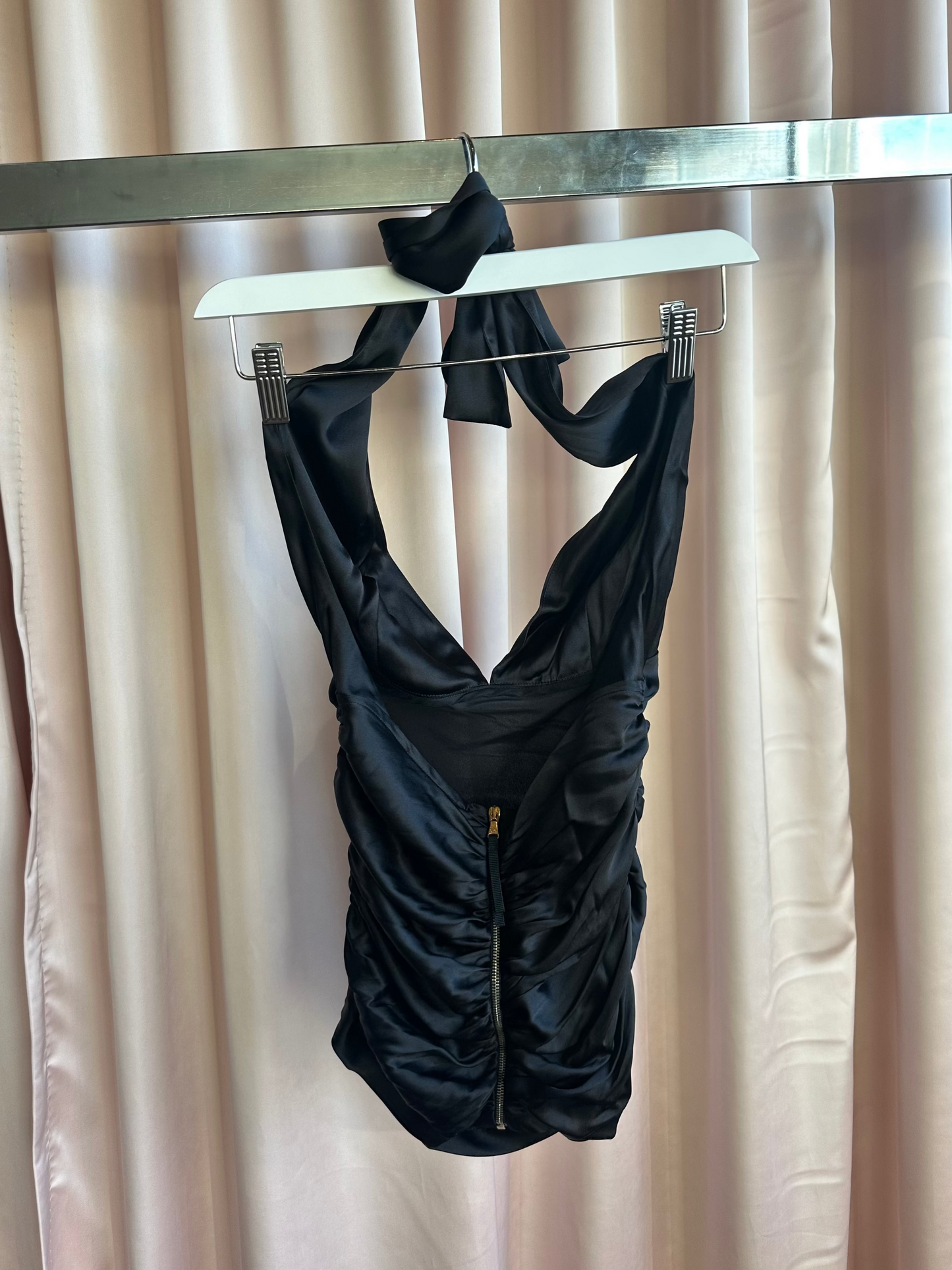 Dolce & Gabbana Black Silk Halter Top