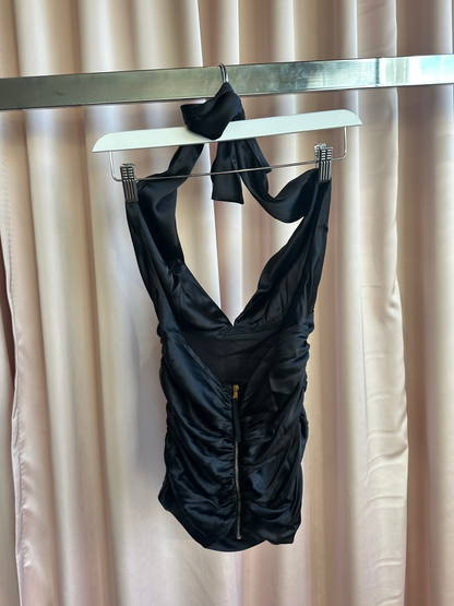 Dolce & Gabbana Black Silk Halter Top