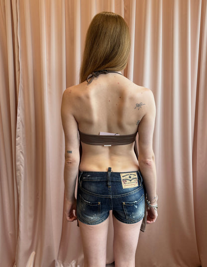 1990's Plaid Tie Back Halter Top