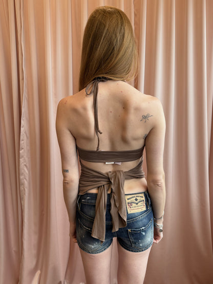 1990's Plaid Tie Back Halter Top