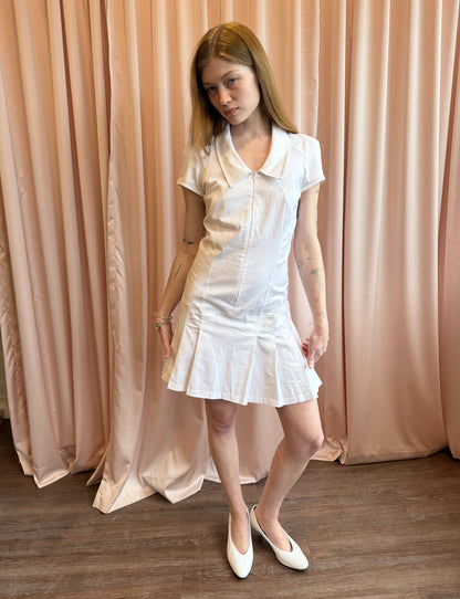 2000's White Tennis Mini Dress