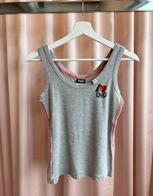 D&G Grey Graphic Tank