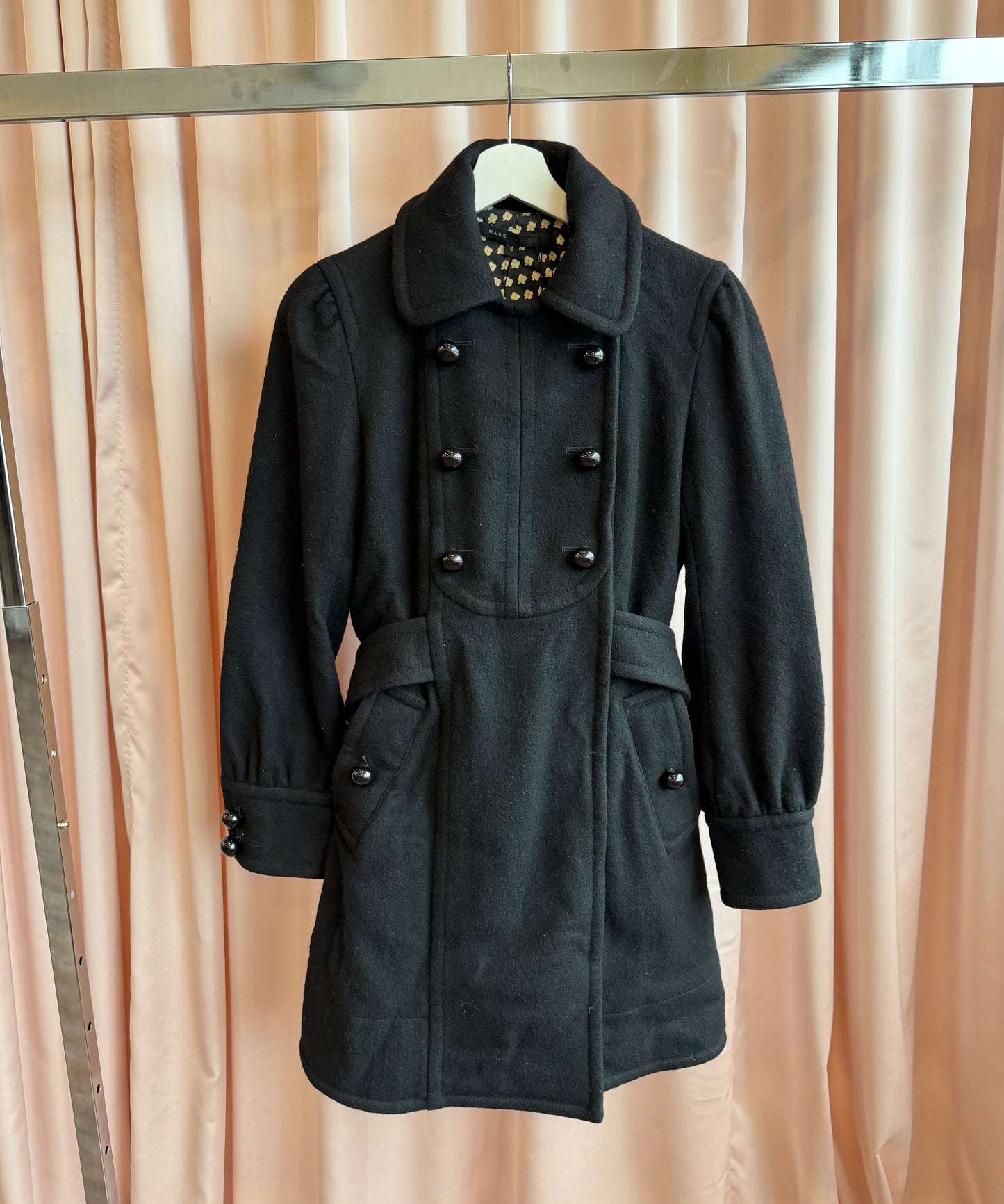 Marc Jacobs Black Wool Coat