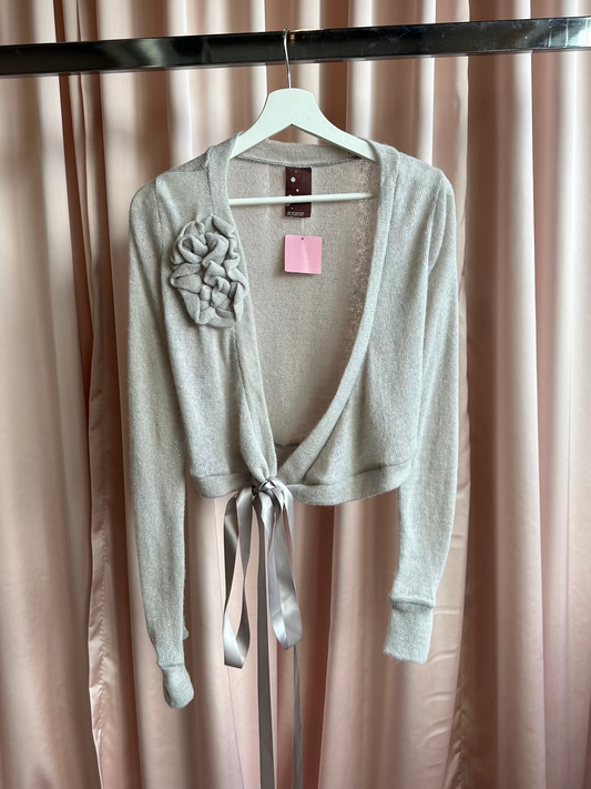 Cropped Knit Wrap Top