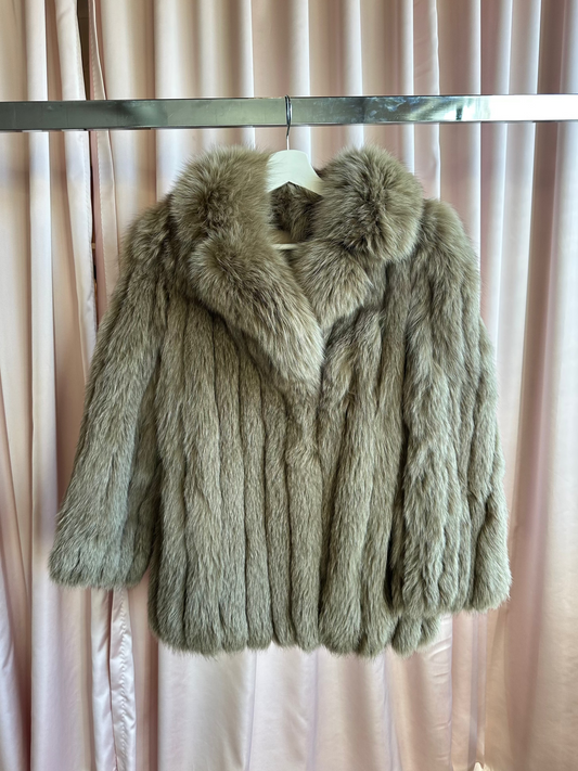 Vintage Fox Fur Brown Coat