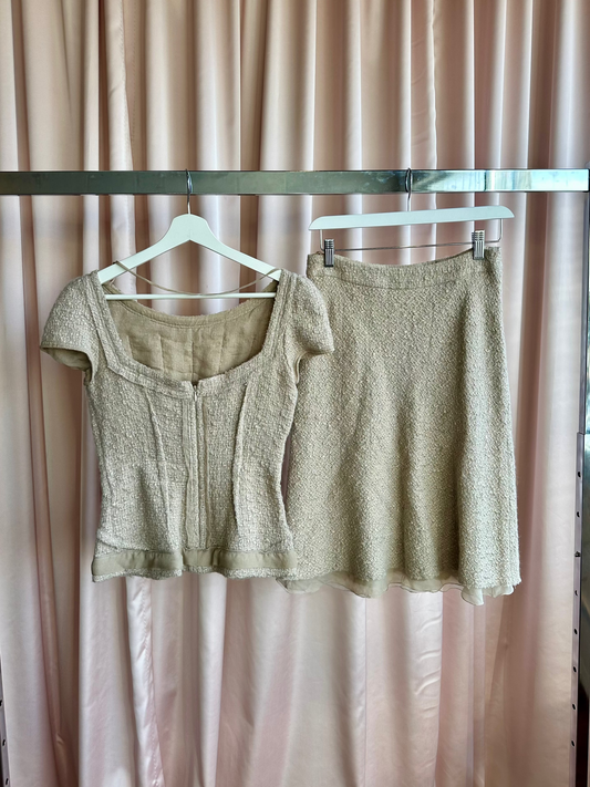 Vintage Prada Tweed Skirt Set