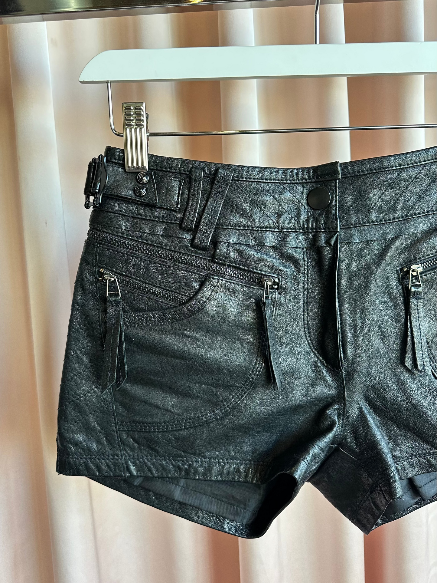 Black Leather Micro Shorts