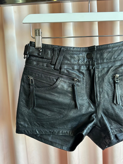 Black Leather Micro Shorts