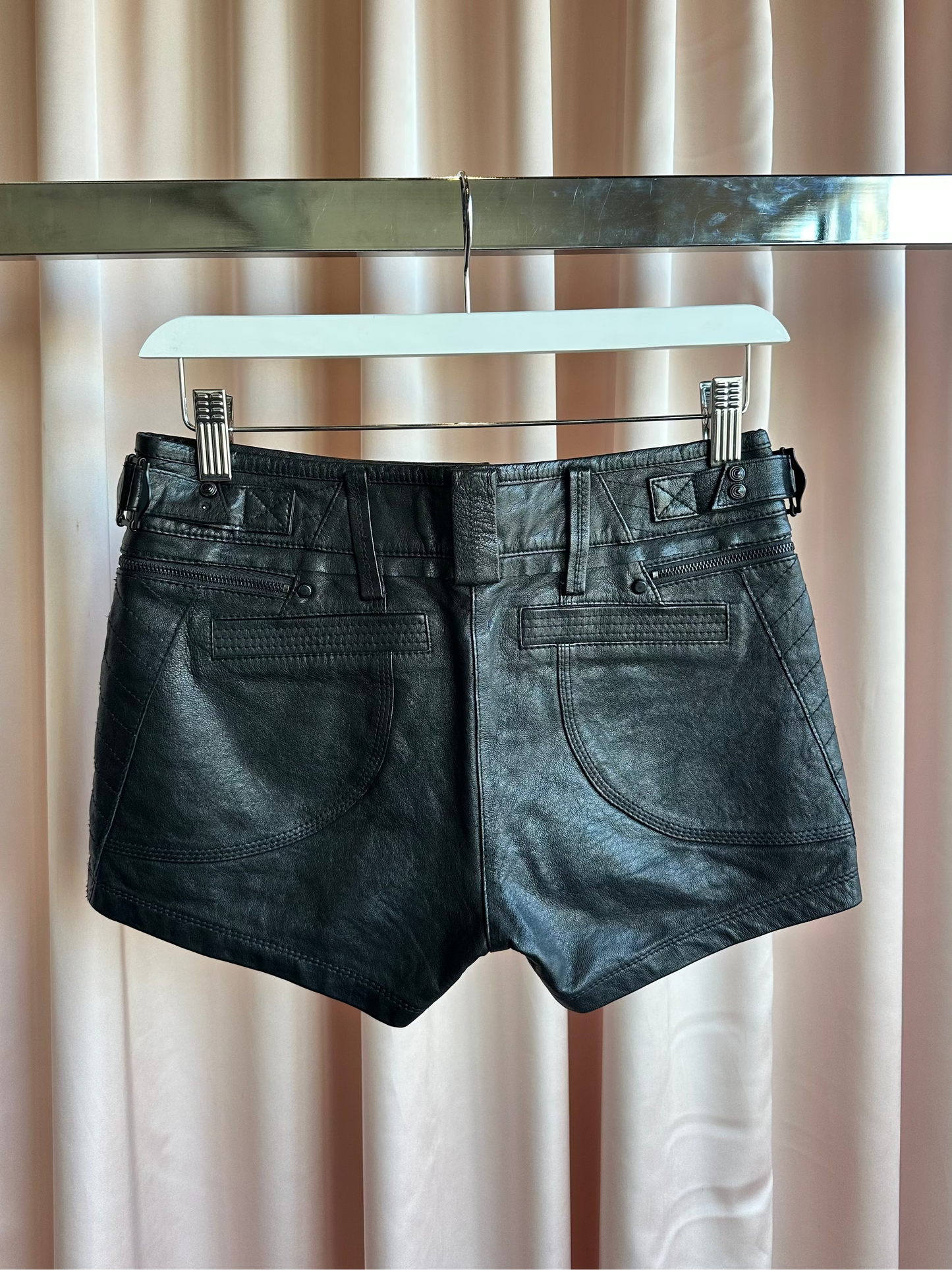 Black Leather Micro Shorts