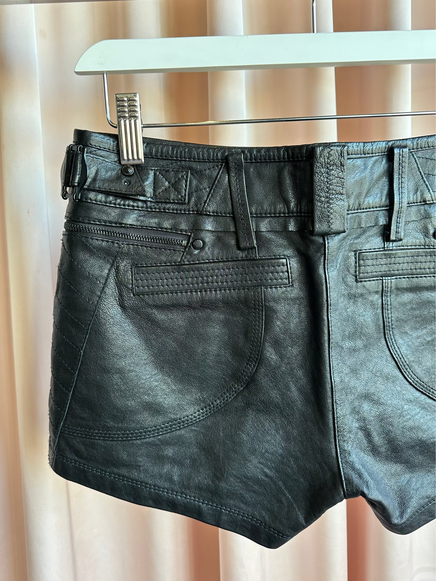 Black Leather Micro Shorts