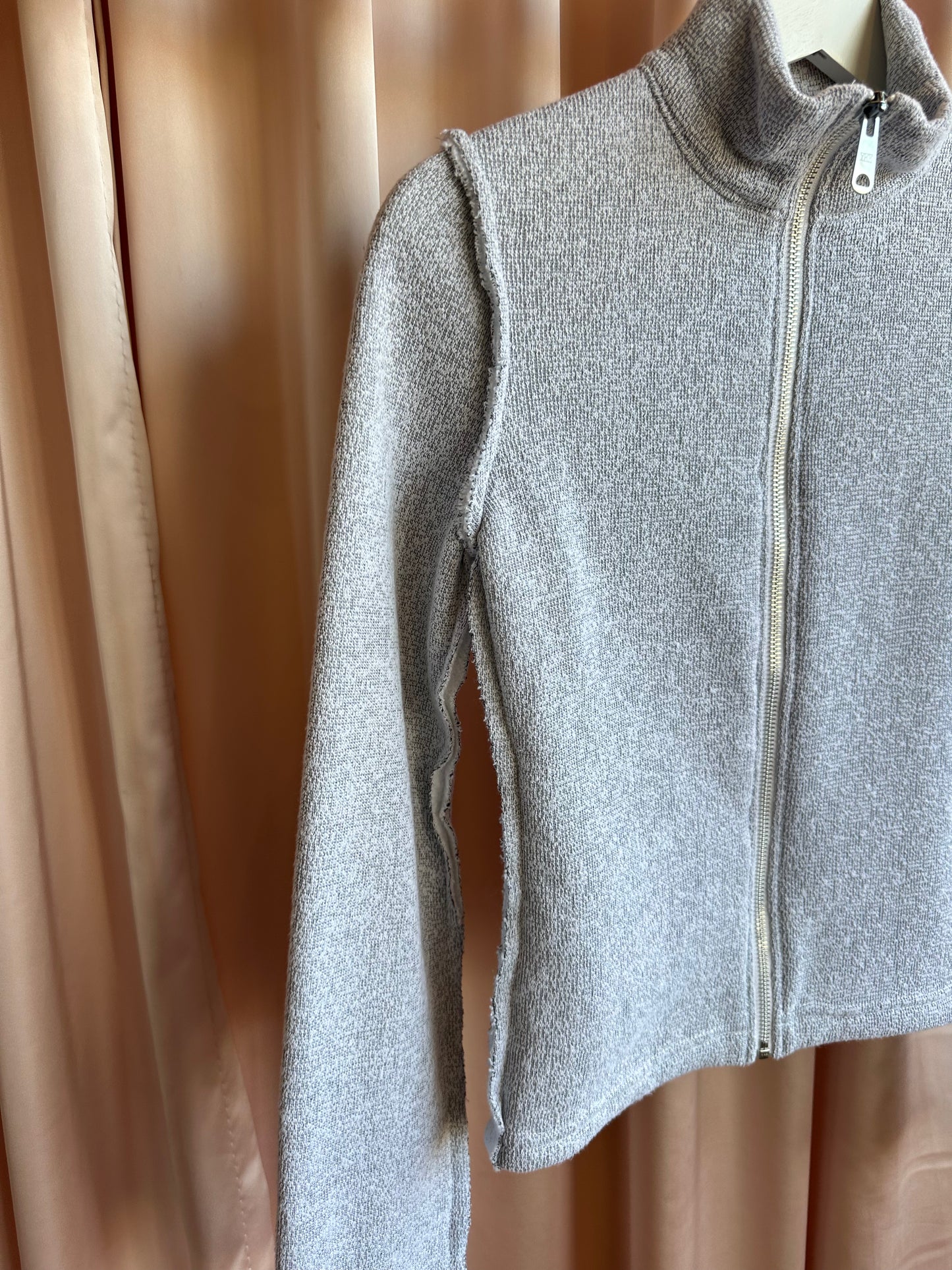 Grey Fleece Mock Neck Sweater