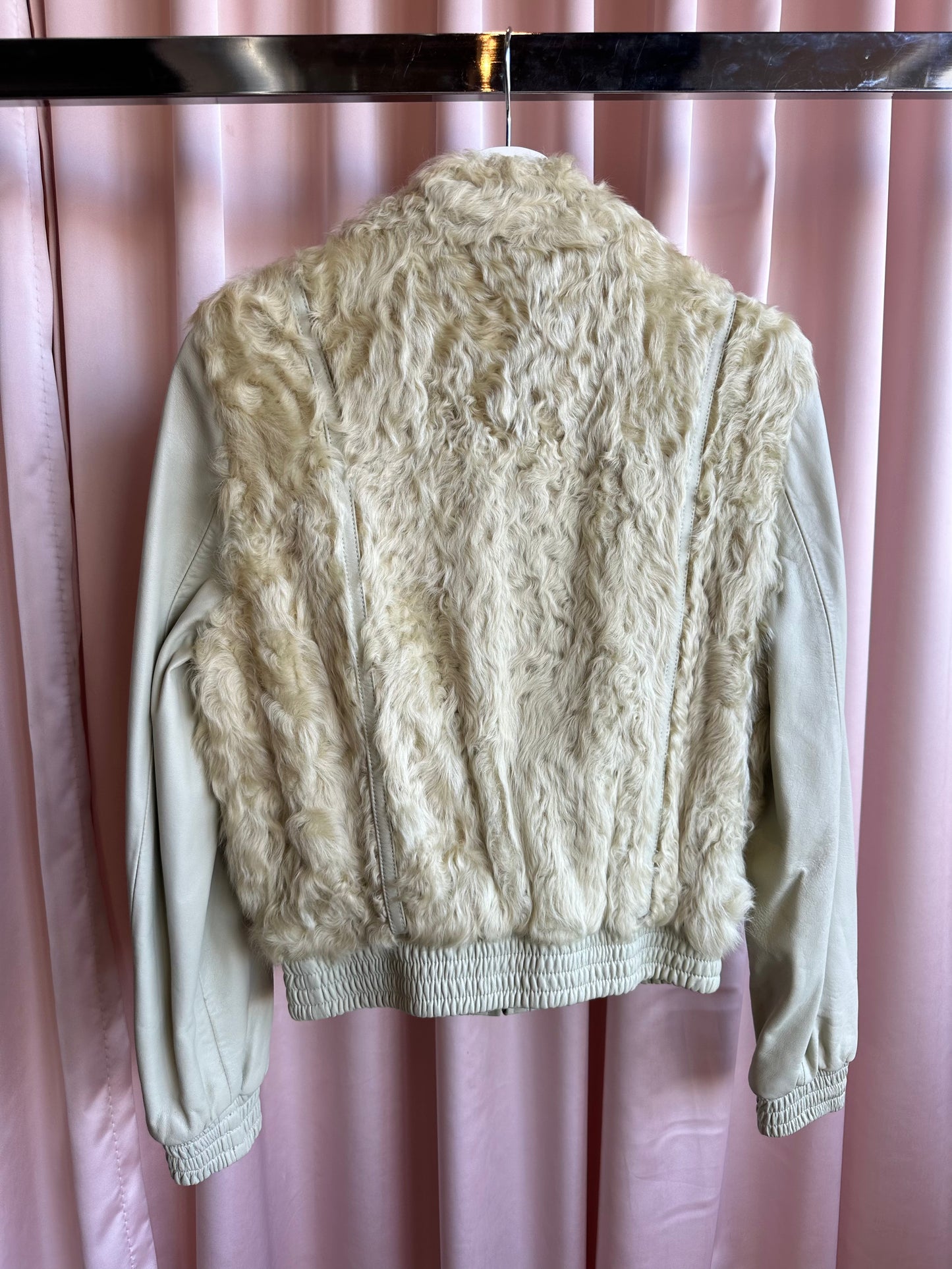 Vintage Fur and Leather Bomber Jacket