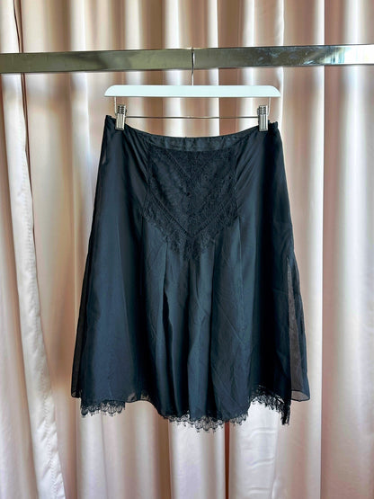 Anna Sui Silk Midi Skirt