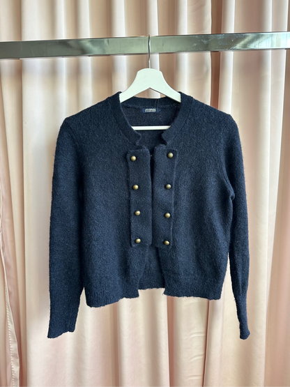 Navy Mohair Blend Cardigan