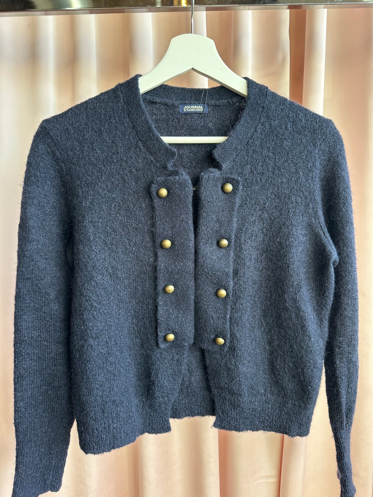 Navy Mohair Blend Cardigan