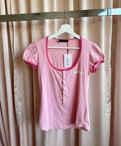 Dsquared2 Pink Short Sleeve Henley