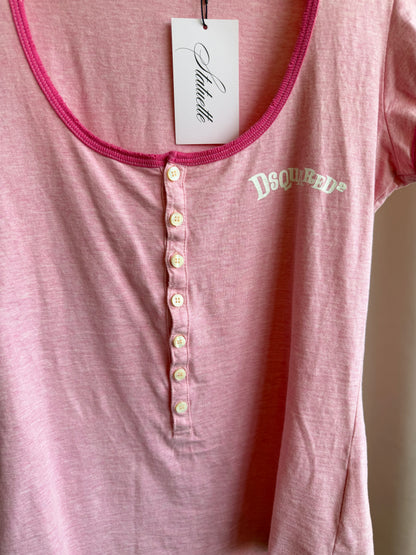 Dsquared2 Pink Short Sleeve Henley