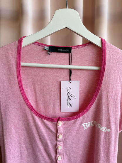 Dsquared2 Pink Short Sleeve Henley