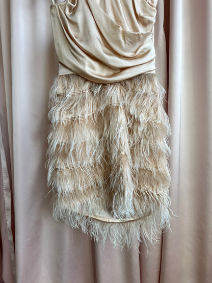 Elisabetta Franchi Silk and Feather Dress