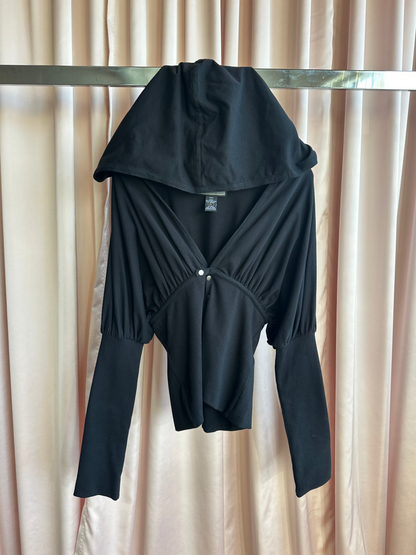 Kitchen Orange Black Hooded Cardigan