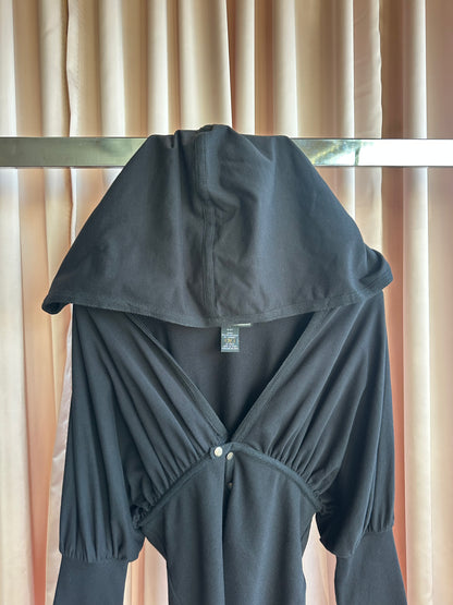 Kitchen Orange Black Hooded Cardigan